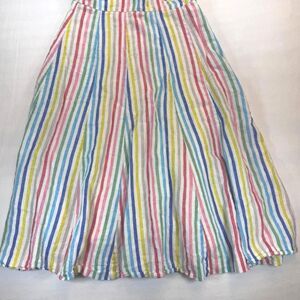Boden Women's 100% Linen Multicolored Striped A- Line Skirt Size 2 Preppy Spring